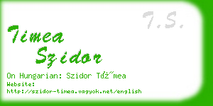 timea szidor business card